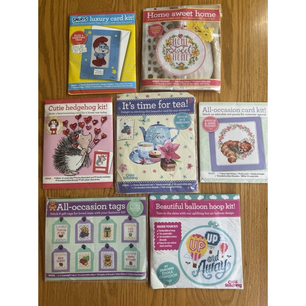 New Mini Cross Stitching Kits Needlecraft Lot of 7 Various Styles Crafts